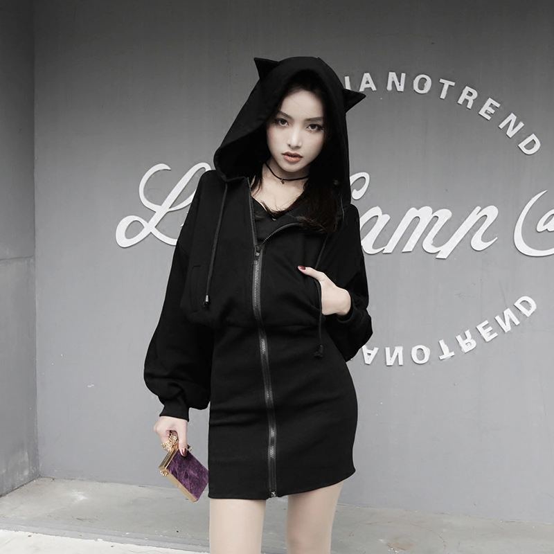 Spring and autumn cute college style sweater dress