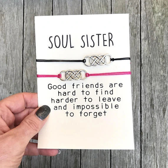 Soul sisters cross-border hot sale blessing card bracelet infinity wish bracelet