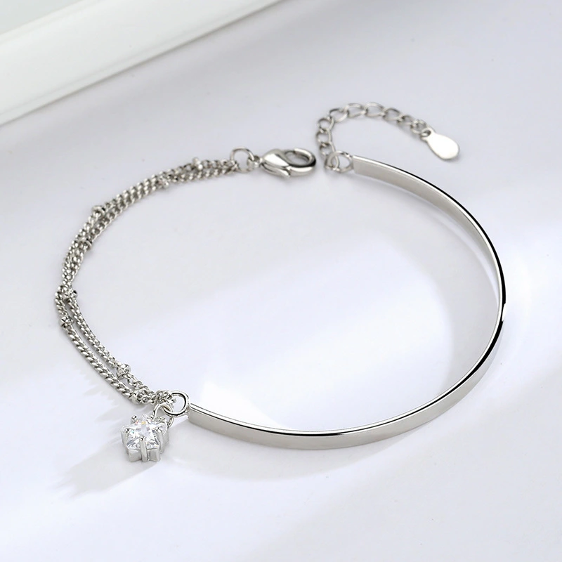Flash Diamond Double Five-pointed Star Bracelet