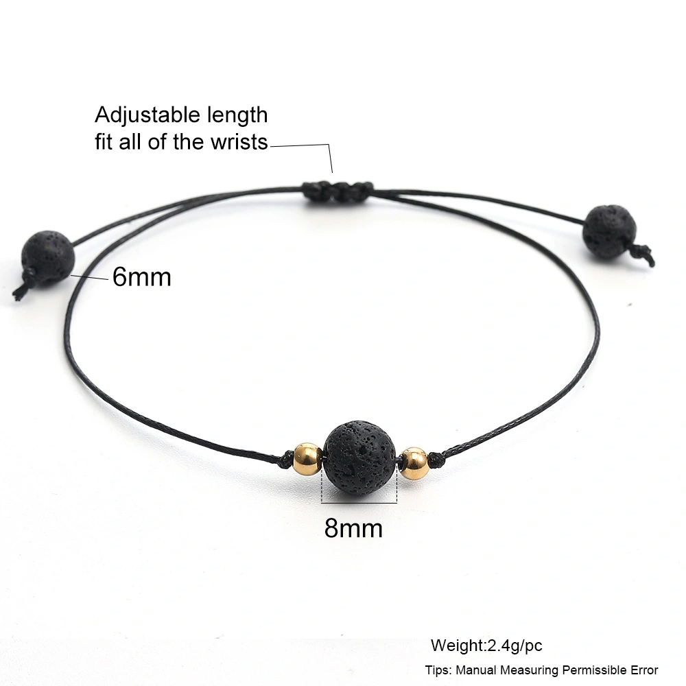 Black and white volcanic stone bracelet