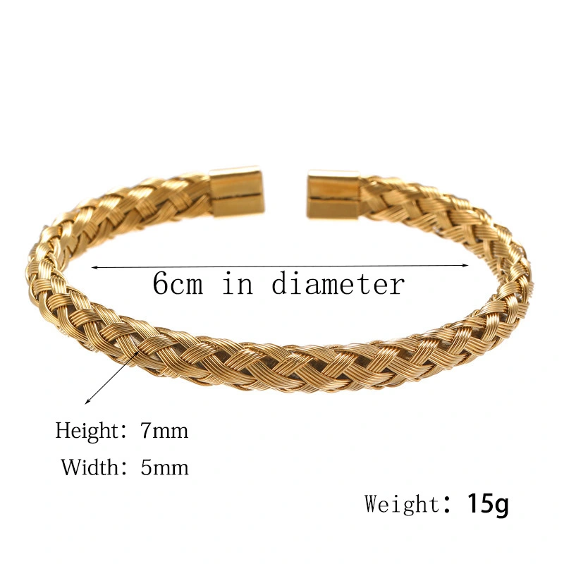 Twisted Braided Steel Wire Simplicity Bracelet Men