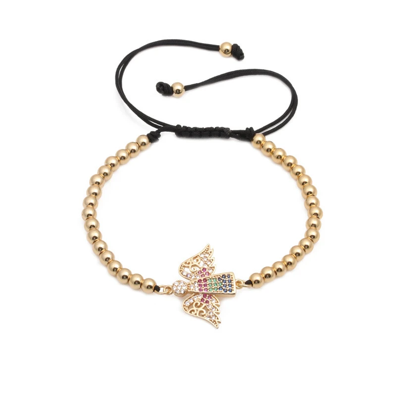 Zircon adjustable angel bracelet