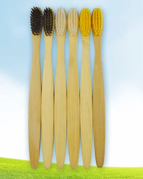 Toothbrush wholesale wooden bamboo charcoal toothbrush soft brush bamboo wooden handle bamboo toothbrush can customize the LOGO