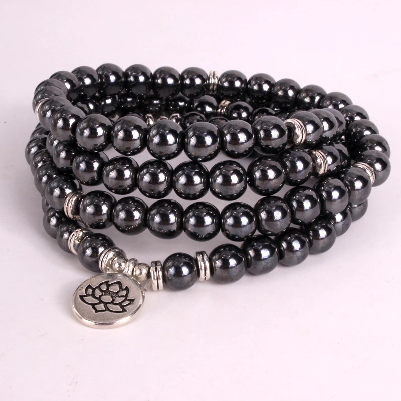 Black Gallstone 108Mala Bead Bracelet