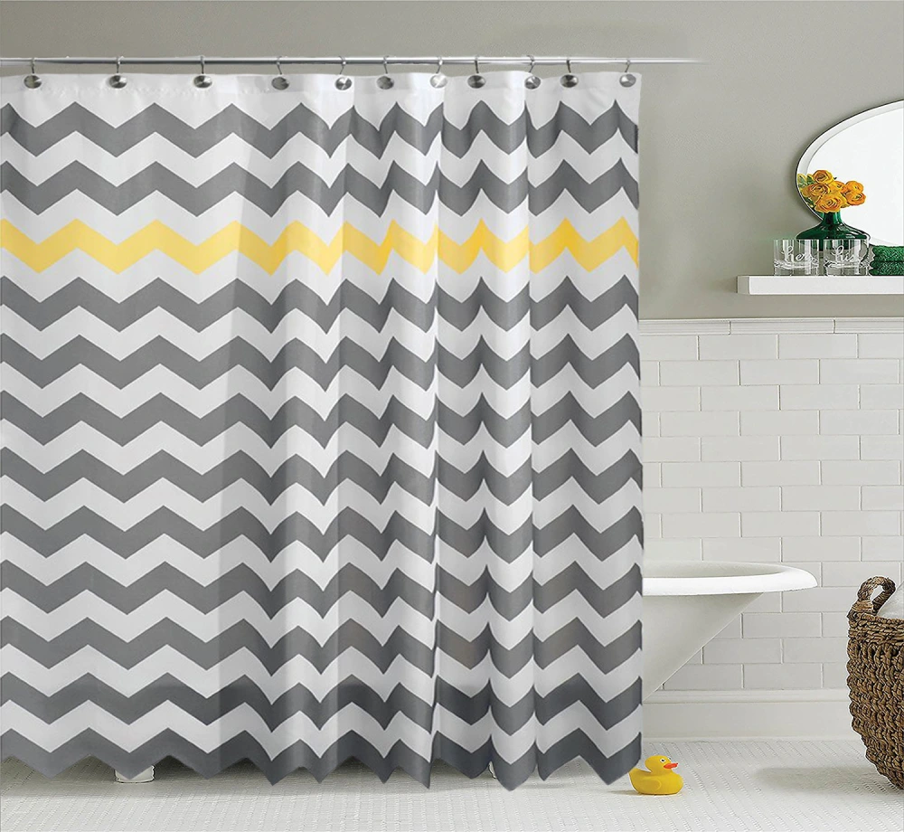 Shower curtain manufacturers wholesale European and American hot selling simple wave striped bathroom waterproof curtain high quality foreign trade bath curtain