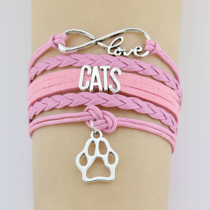 Hand-knitted Cats Animal Paw Charm Bracelet Braided Bracelet