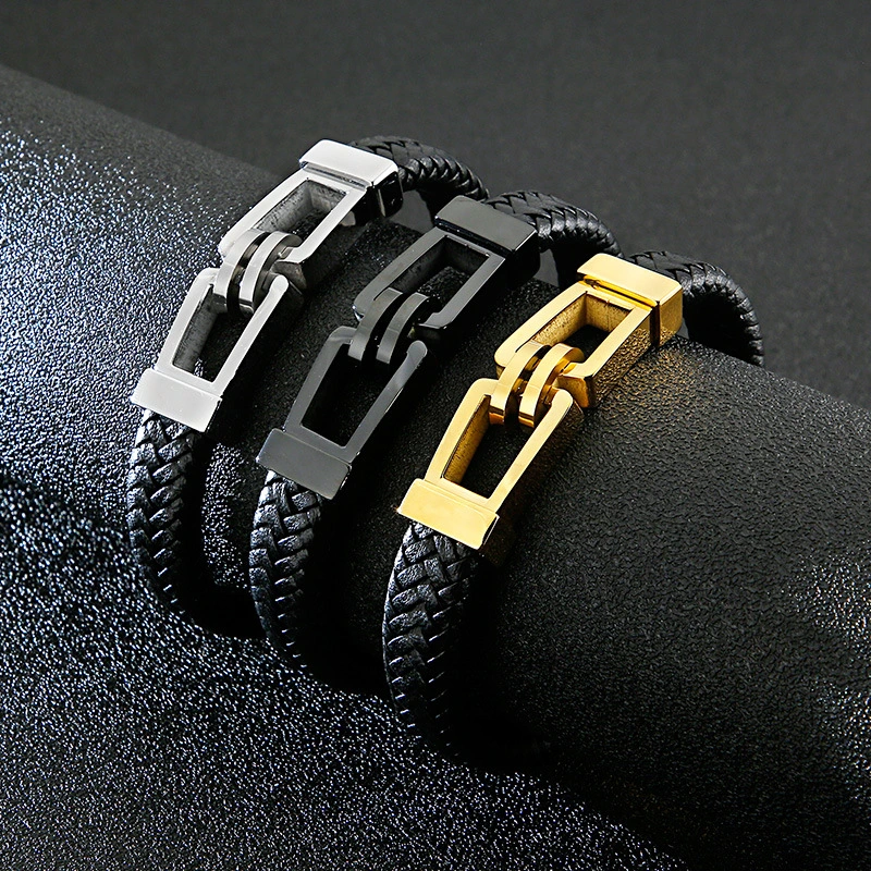 Simple Leather Woven Men's Bracelet