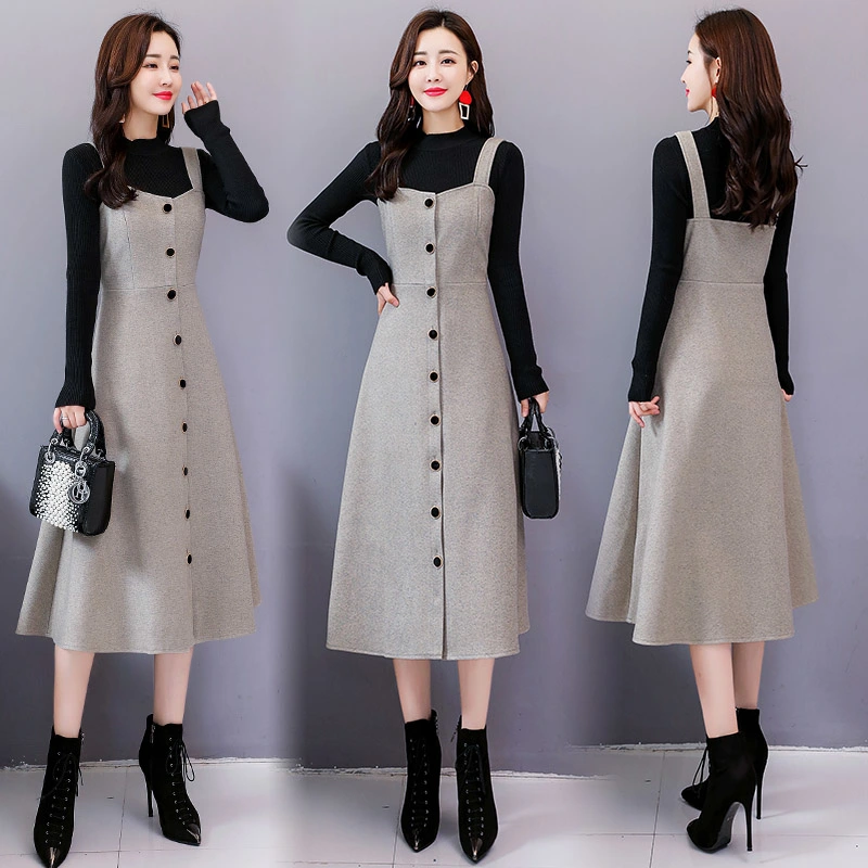 Simple and versatile single-breasted temperament solid color two-piece