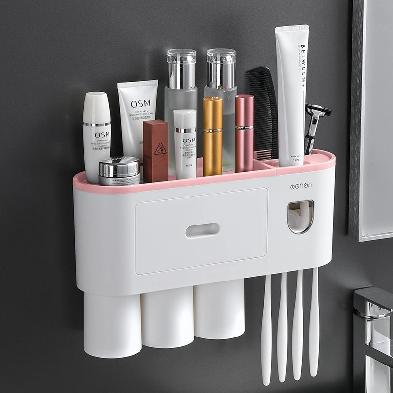 Magnetic Automatic Mouthwash Cup Set Storage Rack
