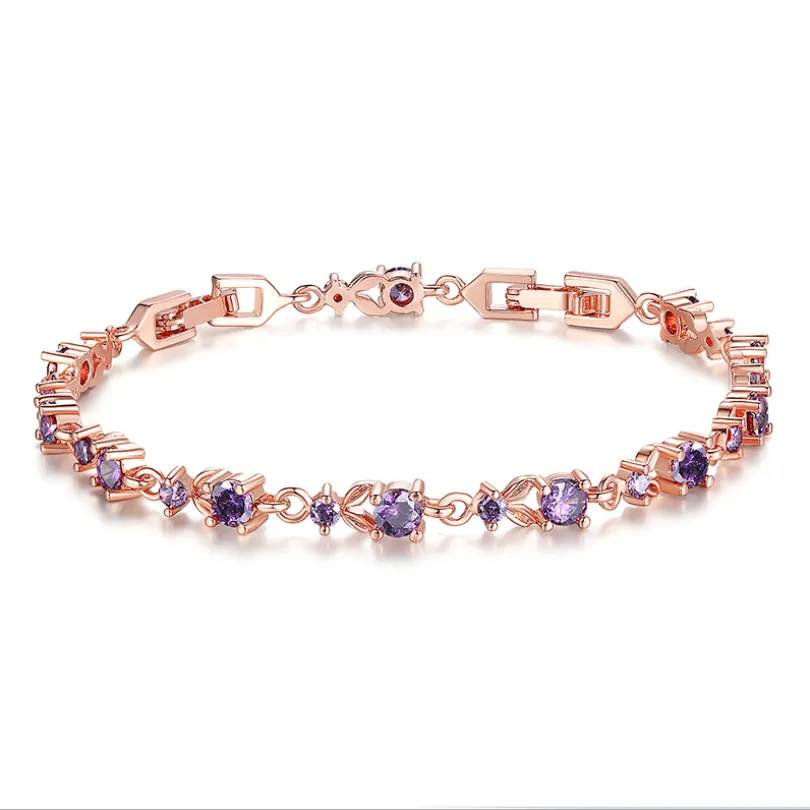 Zinc Explosion Wholesale Zircon Bracelet Female Korean Diamond Studded Fine Bracelet High Quality Plated Gold