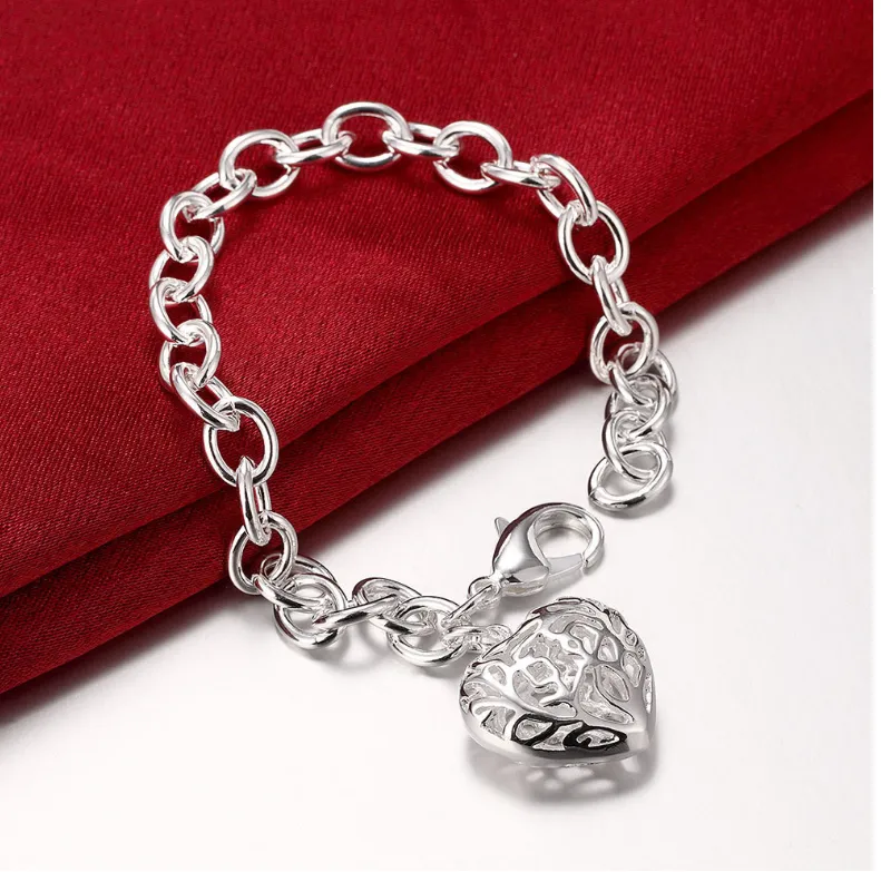 Silver Plated Silver Hollow Bracelet Korean Fashion Jewelry