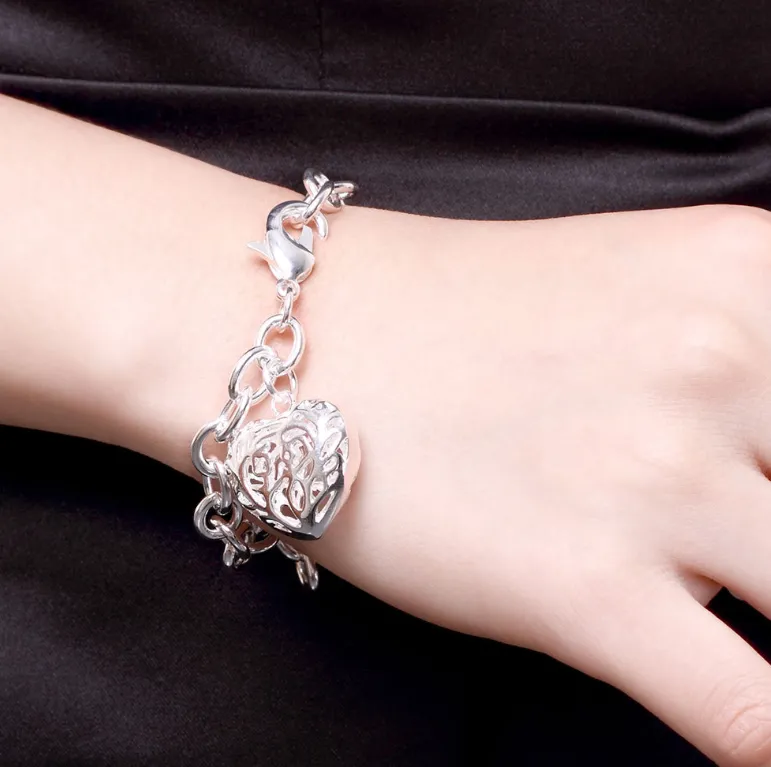 Silver Plated Silver Hollow Bracelet Korean Fashion Jewelry