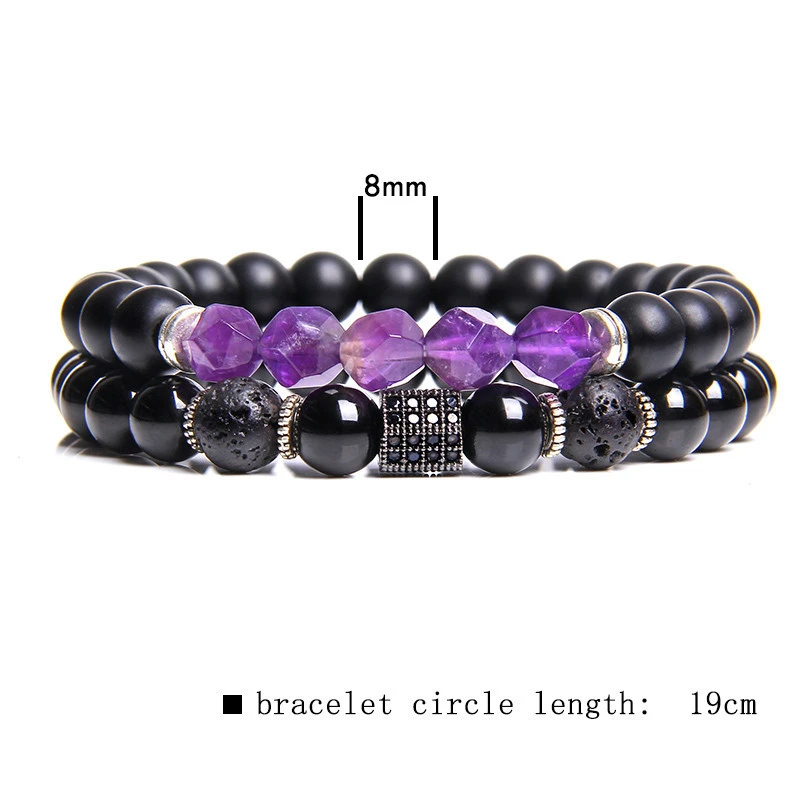 Black agate combination bracelet