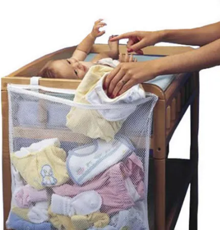 Multi purpose baby dirty clothes storage bag, bed head large capacity storage bag hanging mesh ventilation finishing bag