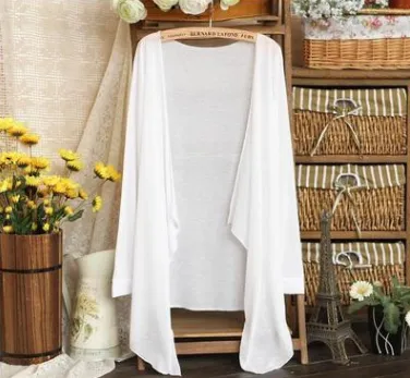 Sun protection clothing Korean version of the new ladies transparent thin section air conditioning shirt candy color small cardigan beach sunscreen clothing