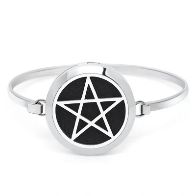 Stainless steel jewelry pentagram hollowed out perfume bracelet diffuser bracelet