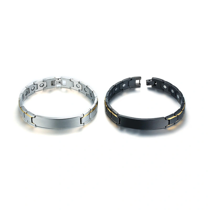 Stainless Steel Curved Brand Engraving Men's Bracelet