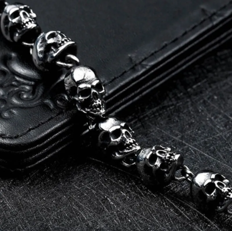 European And American Punk Accessories, Titanium Steel Men's Skull Bracelet