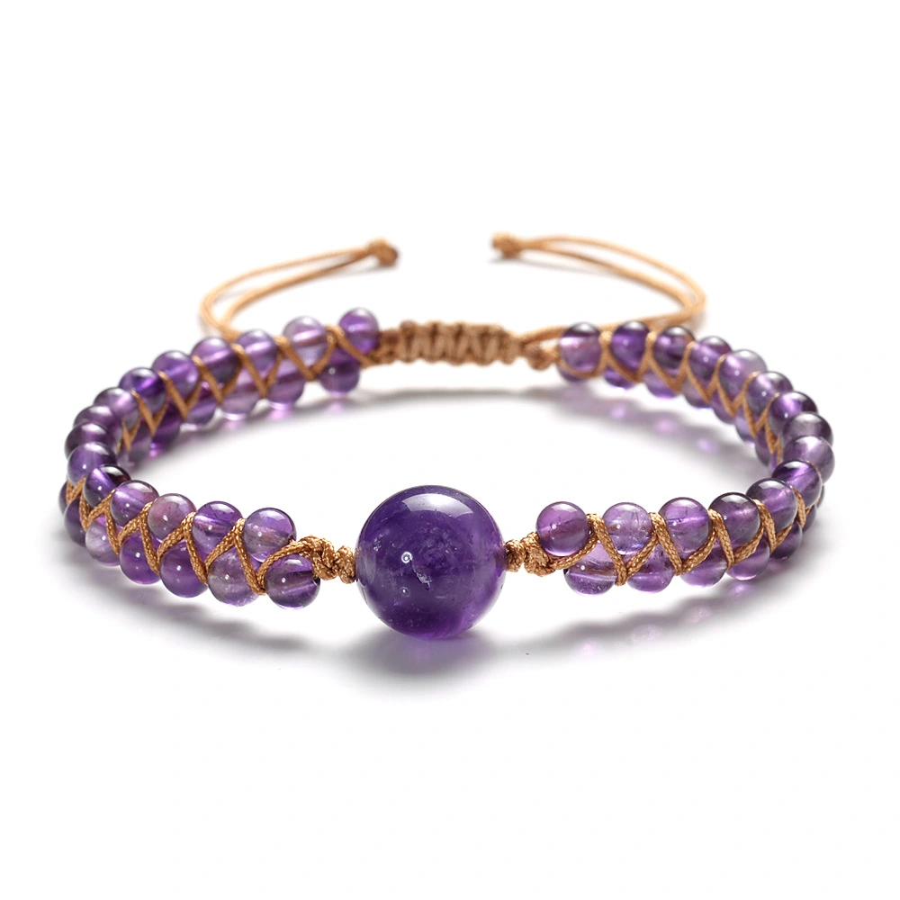 Amethyst double woven women's Fashion Bracelet