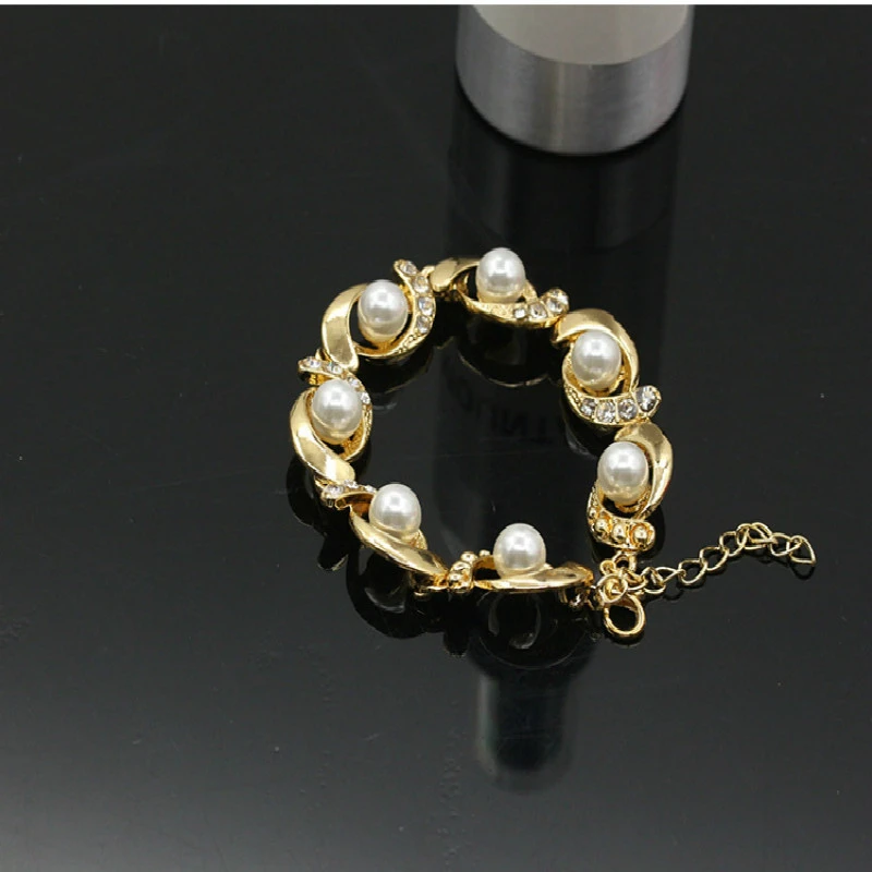 Alloy diamond pearl bracelet personality creative bracelet