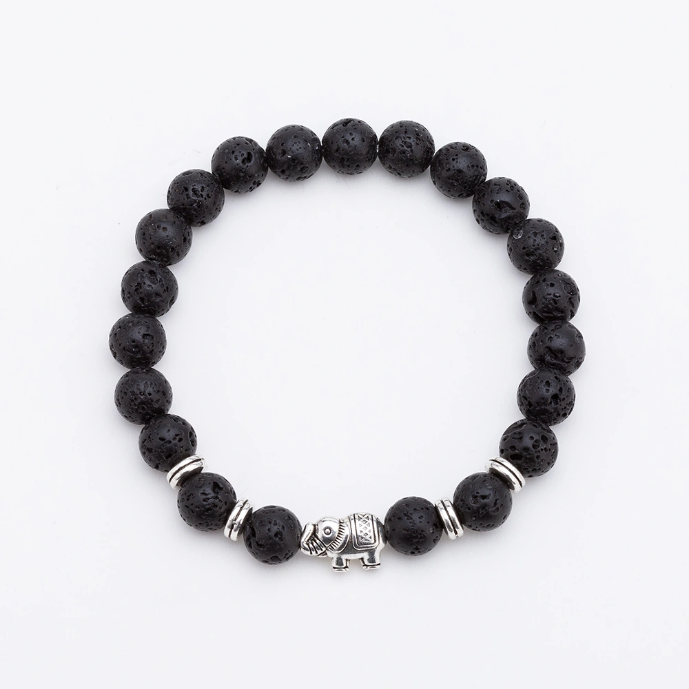 8mm volcanic stone elephant bracelet