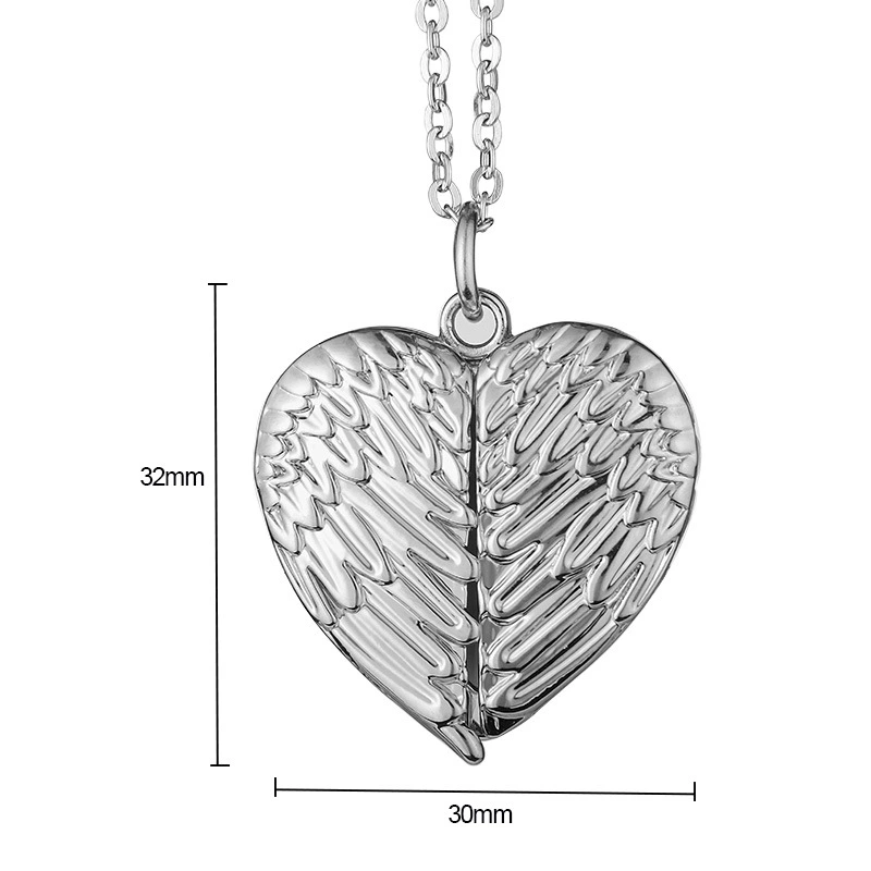 Necklace With Blank Heart Heat Transfer Angel Pendant