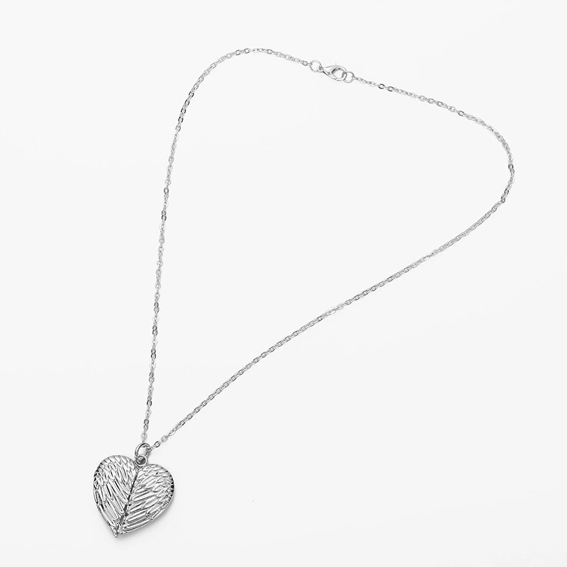 Necklace With Blank Heart Heat Transfer Angel Pendant