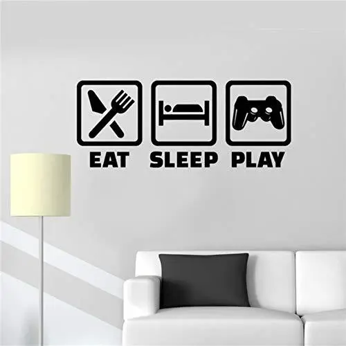 EAT SLEEP PLAY Carved Wall Sticker