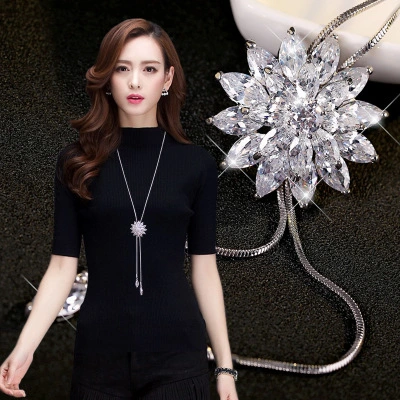 Snowflake sweater chain of zircon from Japan and South Korea