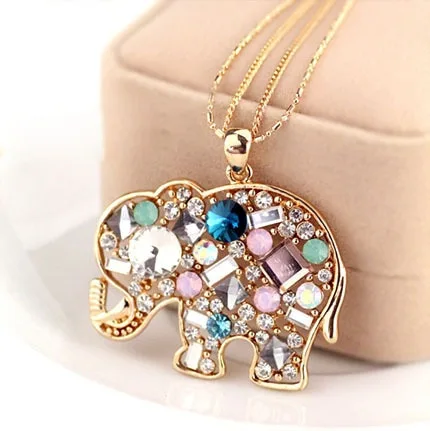 Diamond Baby Elephant Pendant