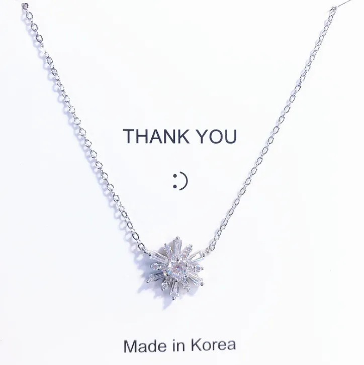 Korean temperament female clavicle chain transfer beads inlaid zircon style chain
