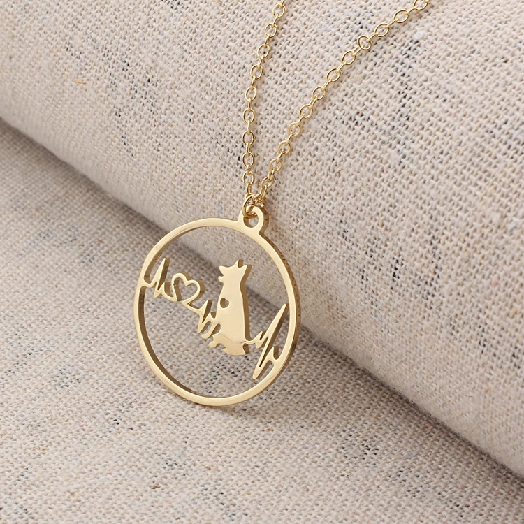 Cute animal dog clavicle chain