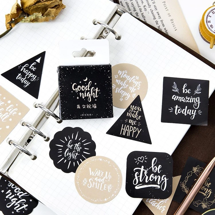 Boxed stickers English blessings