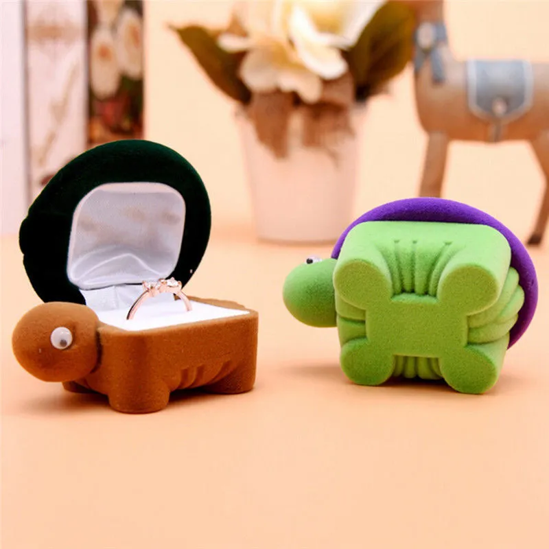 Cartoon turtle jewelry ring box