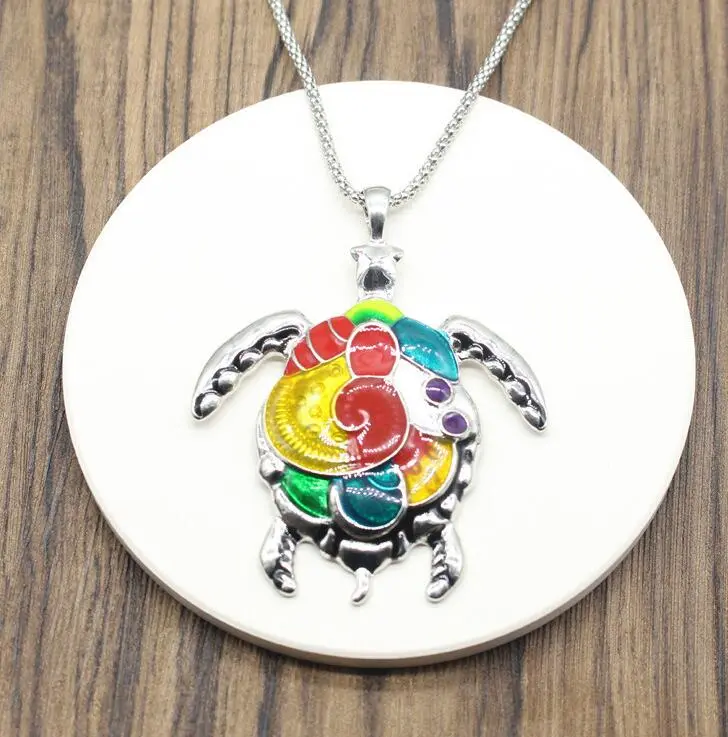 colorful turtle necklace