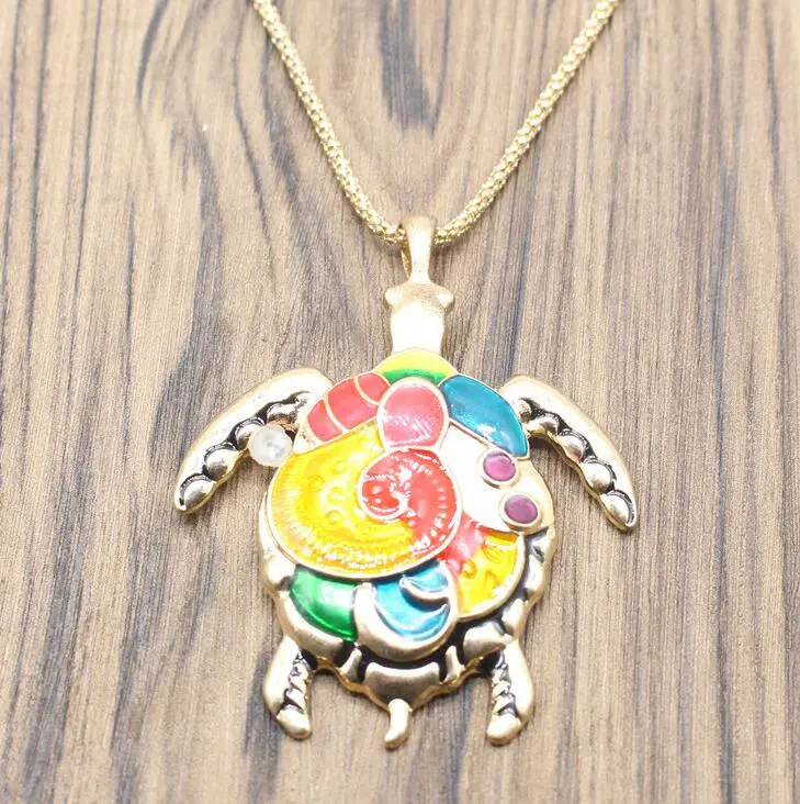 colorful turtle necklace