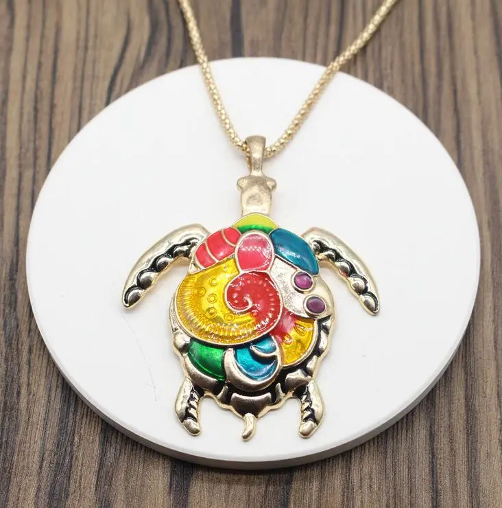 colorful turtle necklace