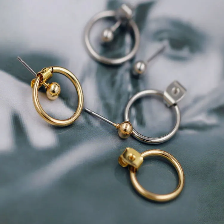 Ring Ear Studs Small Ball Earrings