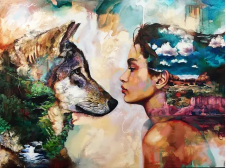 The diamond picture of "Wolf and girl"