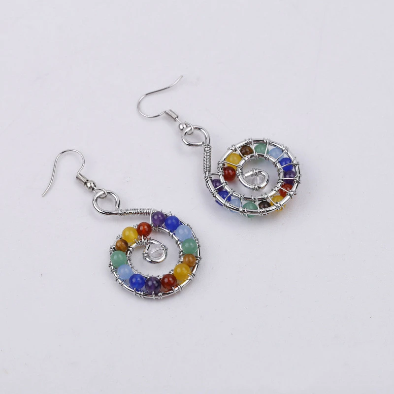 Natural Mixed Beads Colorful Stone Earrings