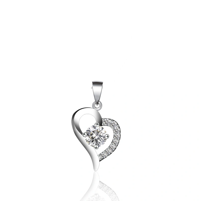 Love Necklace Women's Sweet Heart Shaped Heart Pendant Simple Temperament Silver Item Jewelry