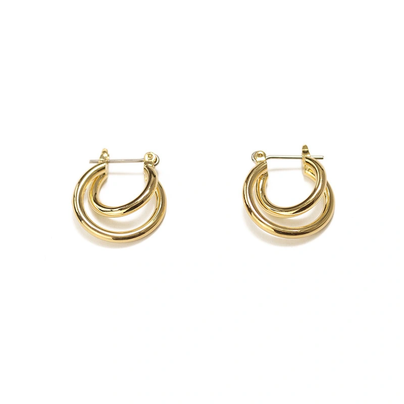 Brass gold-plated earrings