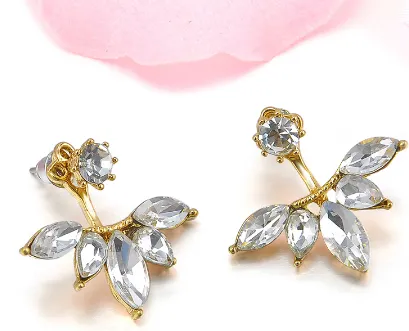 Diamond stud earrings with fashion accessories