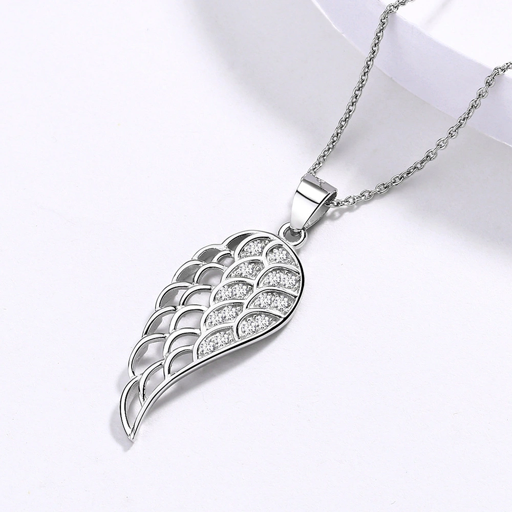 Fashion Simple Angel Wing Necklace in Sterling Silver