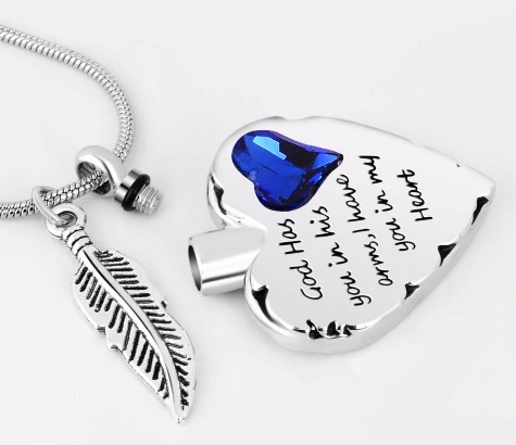Memorial pendant with rhinestones