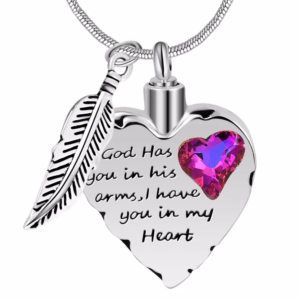 Memorial pendant with rhinestones