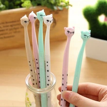 Creative stationery students cute kitten needle tube 0.5mm neutral pen black pen wholesale