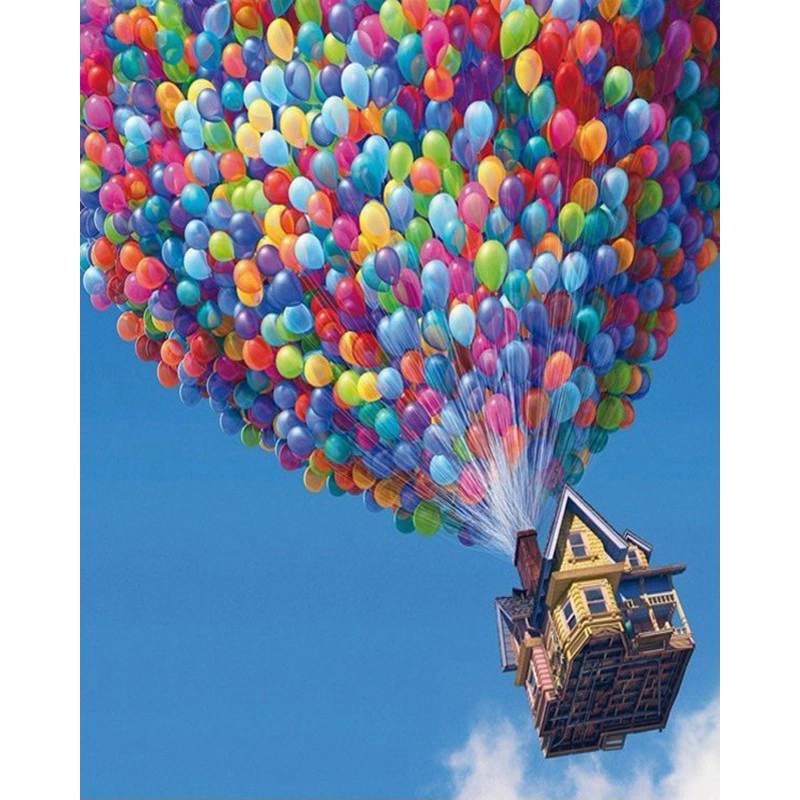 UP Flying house Colorful balloon DIY Hand Picture By Numbers Oil Painting On Canvas Unique Gift For Home Decor