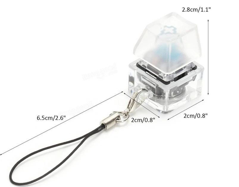 Small Sugar Cube Test Shaft Keychain Pendant