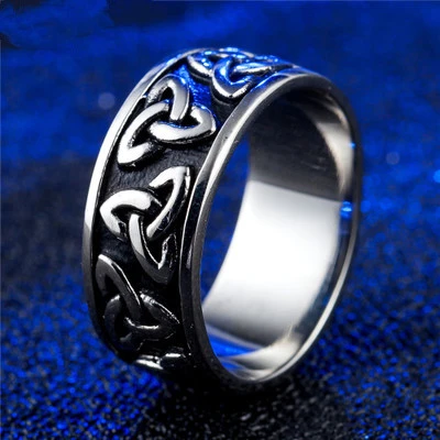 Knotted pattern pattern titanium steel ring